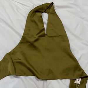 Commense Olive Green Halter Top